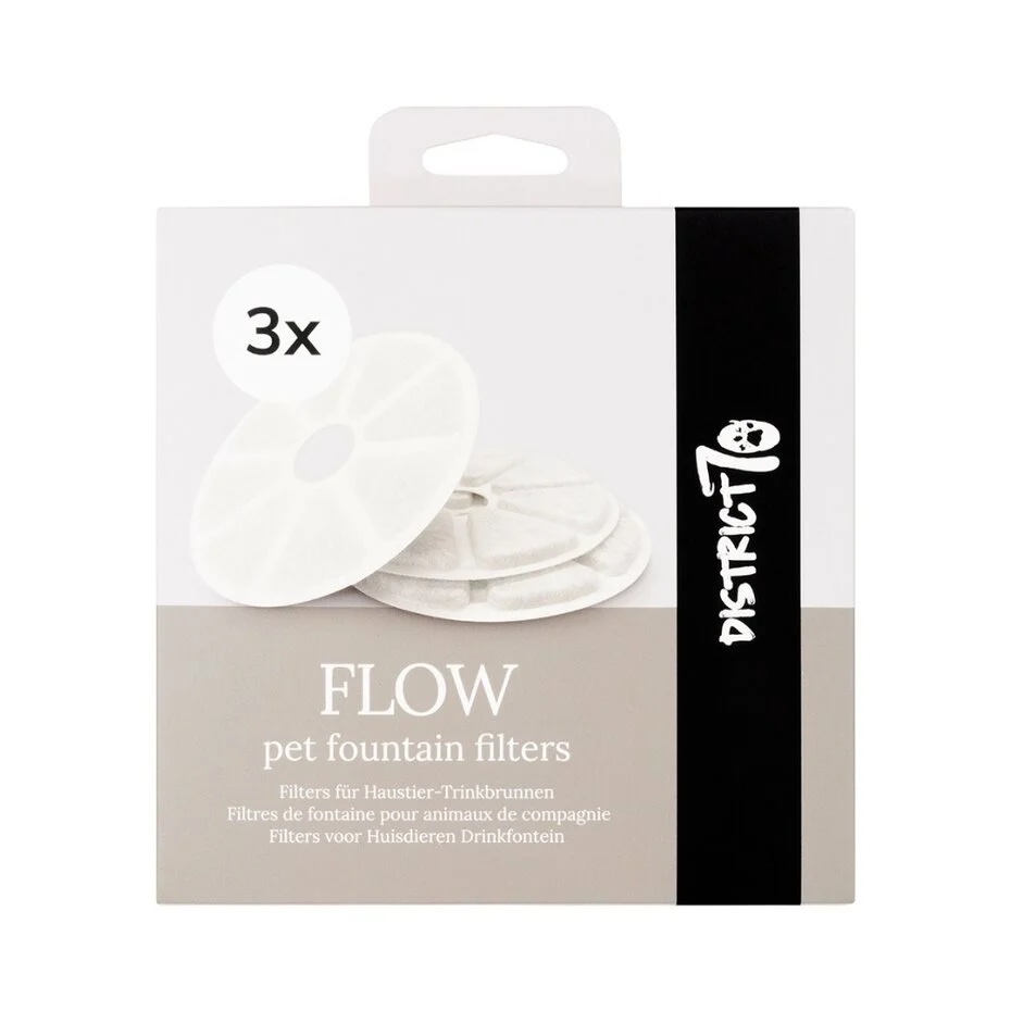 Filters (3st.) voor District 70 Flow drinkfontein wit en zwart